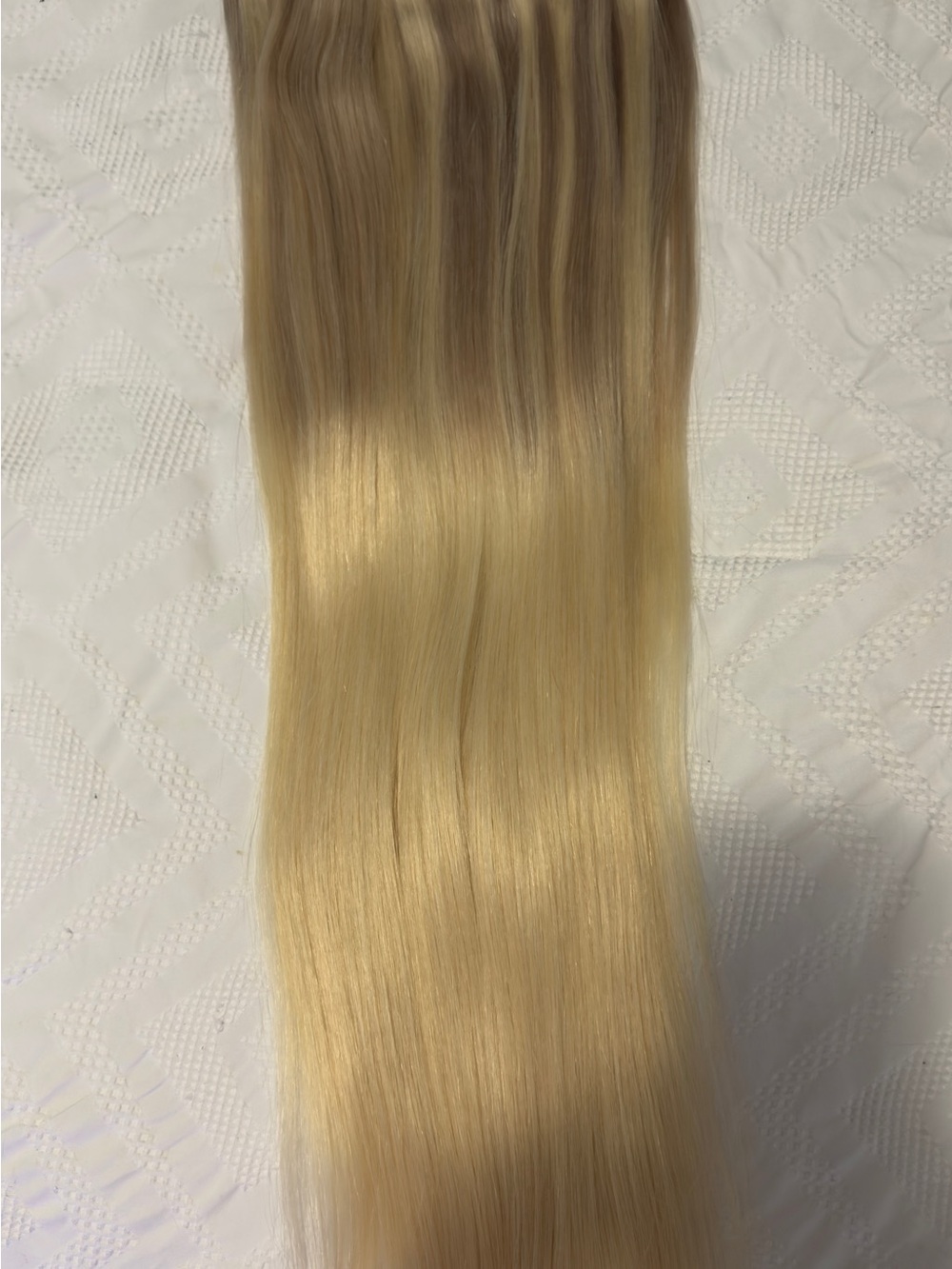 Human hair Clip-In Hair Extension - warm & platinum Blonde